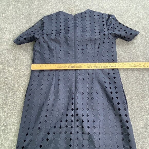 Banana Republic Dress Womens 8P Navy Shift Circle Lace Overlay Preppy Pockets - Picture 12 of 16